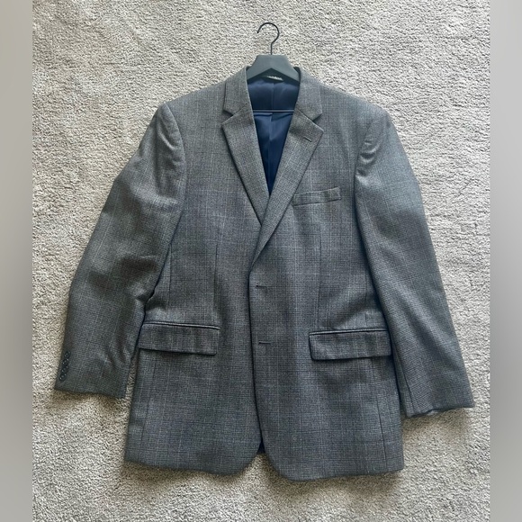 Jos. A. Bank Traveler Collection 43L Blazer Sport Coat Gray Check - Picture 1 of 7